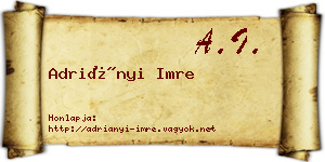 Adriányi Imre névjegykártya